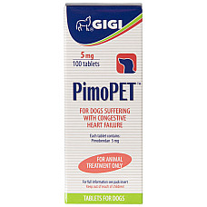 Таблетки GiGi PimoPet ПимоПет 5 мг для лечения сердечной недостаточности у собак, 100 таб