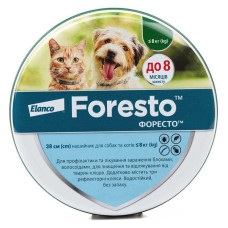 Ошейник Elanco (Bayer) Foresto (Форесто) от блох и клещей для собак и кошек малых пород 38 см
