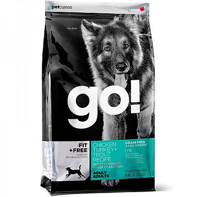 Корм Go! (Гоу) FIT+FREE- беззерновой холистик-корм для щенков и собак(индейка,курица,форель,утка) 2,72