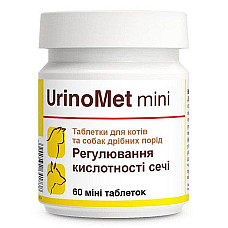Таблетки Dolfos UrinoMet mini УриноМет мини для регулирования кислотности мочи у собак и кошек мелких пород, 60 таб