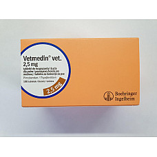 Жевательные таблетки Boehringer Ingelheim Vetmedin Ветмедин 2,5 мг для лечения сердечно-сосудистой недостаточности у собак, 50 таб