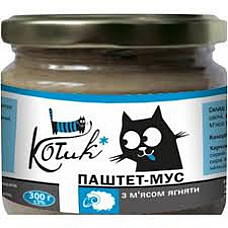 Паштет КОТиК з м'ясом ягня 300г