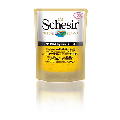 Schesir Cat с тунцом и куриным филе (100 гр)