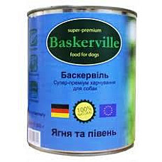 Консервированный корм для собак. Baskerville. Ягненок и петух
