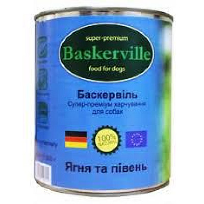 Консервированный корм для собак. Baskerville. Ягненок и петух
