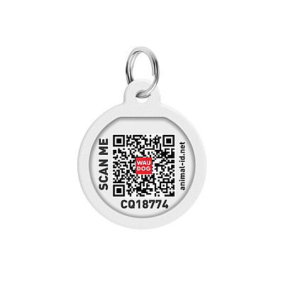 Адресник для собак и кошек металлический WAUDOG Smart ID с QR паспортом, рисунок "Авокадо 2", круг, Д 25 мм
