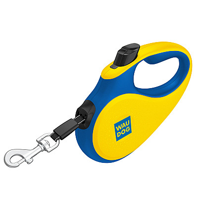 Поводок-рулетка для собак WAUDOG R-leash, рисунок "Colors of freedom", L, до 50 кг, 5 м, светоотражающая лента