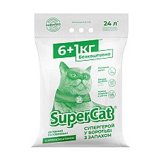 Наполнитель SuperCat с ароматизатором, 6+1кг (зеленый)