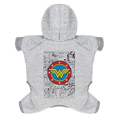 Комбинезон для собак WAUDOG Clothes рисунок "Чудо-женщина комикс", софтшелл, S32, B 42-47 см, С 28-33 см