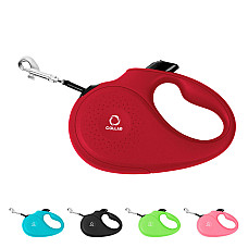 Поводок-рулетка CoLLaR для собак, размер S, 15 кг, 5 м, красная лента
