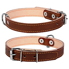 Ошейник "CoLLaR" двойной (ширина 20мм, длина 32-40см) коричневый
