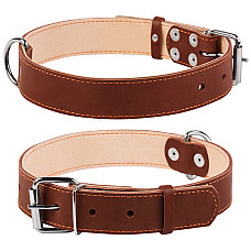 Ошейник "CoLLaR" двойной (ширина 35мм, длина 48-63см) коричневый