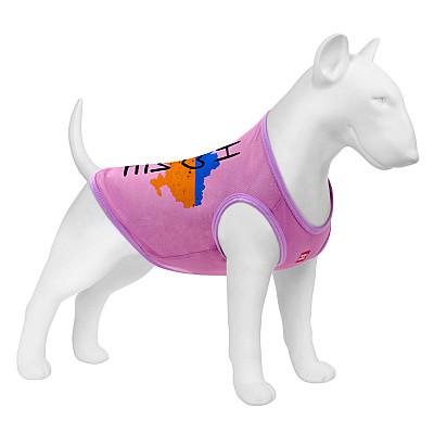 Майка для собак WAUDOG Clothes малюнок "Дім", сітка, S, B 30-33 см, C 18-21 см рожевий