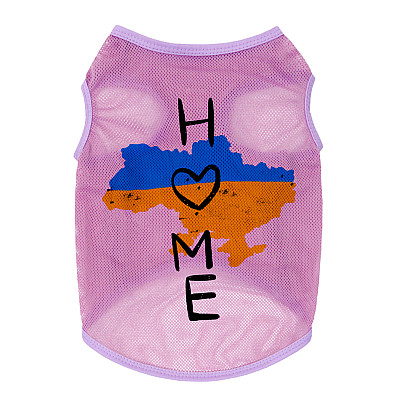 Майка для собак WAUDOG Clothes малюнок "Дім", сітка, S, B 30-33 см, C 18-21 см рожевий