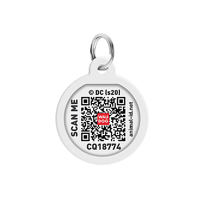 Адресник для собак и кошек металлический WAUDOG Smart ID с QR паспортом, рисунок "Бэтмен зеленый", круг, Д 25 мм
