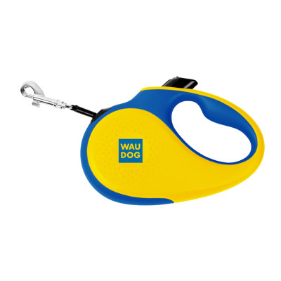 Поводок-рулетка для собак WAUDOG R-leash, рисунок "Colors of freedom", XS, до 12 кг, 3 м, светоотражающая лента