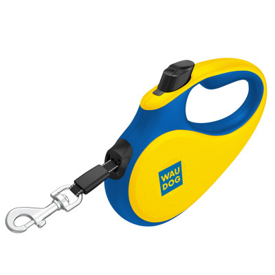 Поводок-рулетка для собак WAUDOG R-leash, рисунок "Colors of freedom", S, до 15 кг, 5 м, светоотражающая лента