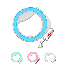 Поводок-рулетка для собак WAUDOG R-leash, круглая, XS-M, до 40 кг, 2,9 м, светоотражающая голубой лента