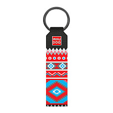 Брелок WAUDOG Design з малюнком "Етно", преміум шкіра (ширина 20 мм, довжина 95 мм) чорний