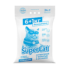Наполнитель SuperCat стандарт, 6+1кг (синий)