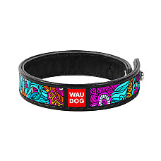 Браслет WAUDOG Design с рисунком "Лето", премиум кожа (ширина 15 мм, длина 18-20 см) черный