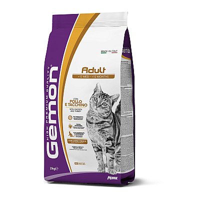 Сухий корм для котів Gemon Cat Adult курка з індичкою, 2 кг