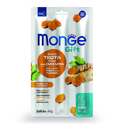 Лакомство для собак Monge Gift Dog Mobility Support форель с босвелией, 45 г