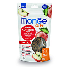 Ласощі для котів Monge Gift Cat Dental кролик з яблуком, 50 г