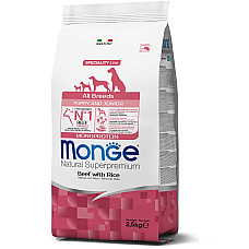 Сухой корм для щенков Monge Dog All breeds Puppy & Junior говядина с рисом, 2.5 кг