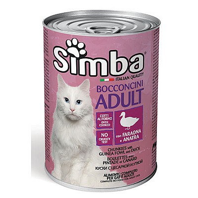 Влажный корм для кошек Simba Cat Wet цесарка с уткой, 415 г