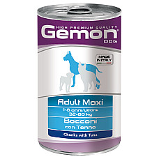 Влажный корм для собак Gemon Dog Wet Maxi Adult кусочки с тунцом, 1.25 кг