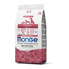 Сухой корм для собак Monge Dog All breeds Adult говядина с рисом, 2.5 кг