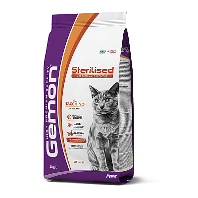 Сухой корм для кошек Gemon Cat Sterilized с индейкой, 2 кг