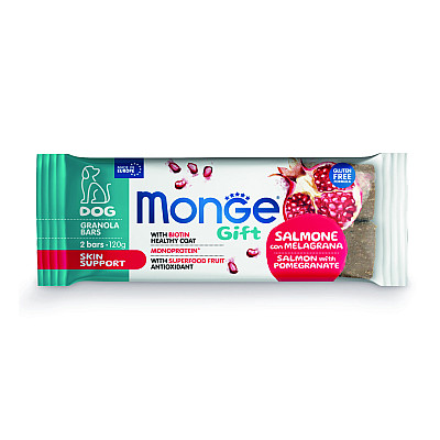 Ласощі для собак Monge Gift Dog Skin Support лосось з гранатом, 120 г