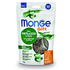 Ласощі для кішок Monge Gift Cat Skin Support з тріскою та алое, 60 г