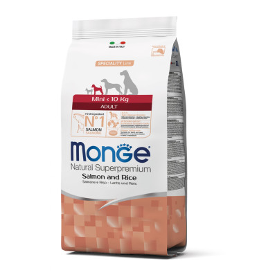 Сухой корм для собак Monge Dog Mini Adult лосось с рисом, 7.5 кг