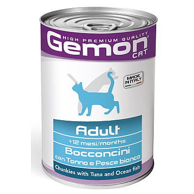 Вологий корм для котів Gemon Cat Wet Adult тунець та океанічна риба, 415 г