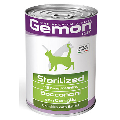 Вологий корм для котів Gemon Cat Wet Sterilised кролик, 415 г