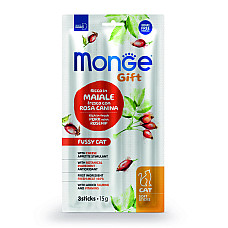 Ласощі для котів Monge Gift Fussy Cat свинина з шипшиною і сиром, 15 г