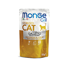 Влажный корм для кошек Monge Cat Grill Sterilised курица, 85 г