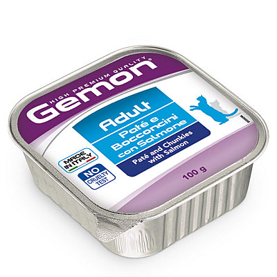 Вологий корм для котів Gemon Cat Wet Adult з лососем, 100 г