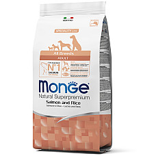 Сухой корм для собак Monge Dog All breeds Adult лосось с рисом, 2.5 кг