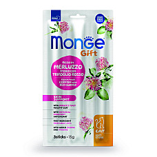 Ласощі для котів Monge Gift Cat Skin Support тріска з червоною конюшиною, 15 г