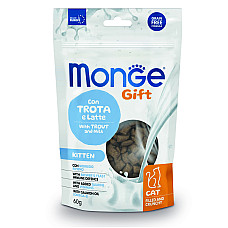 Ласощі для кошенят Monge Gift Cat Kitten форель і молоко, 60 г