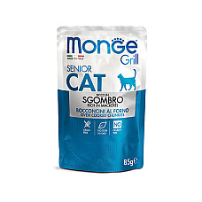 Влажный корм для кошек Monge Cat Grill Senior макрель (скумбрия), 85 г