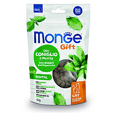 Ласощі для котів Monge Gift Cat Dental кролик і перцева м'ята, 60 г