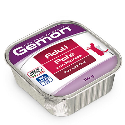 Вологий корм для котів Gemon Cat Wet Adult яловичина, 100 г
