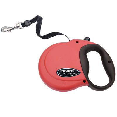Coastal Power Walker Retractable Leash КОСТАЛ рулетка-поводок для собак, лента 4.8м, 14.5 кг., красный кг.
