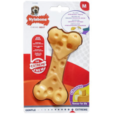 Nylabone Extreme Chew Cheese Bone НИЛАБОН СЫРНАЯ КОСТЬ жевательная игрушка для собак, вкус сыра, M, для собак до 16 кг см., творог см., 12,5x6x3 см см.