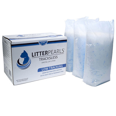 Litter Pearls TrackLess ЛІТТЕР ПЕРЛС ТРАКЛЕС кварцовий силікагелевий наповнювач для туалетів котів , 18.94 л., 9.07 кг.